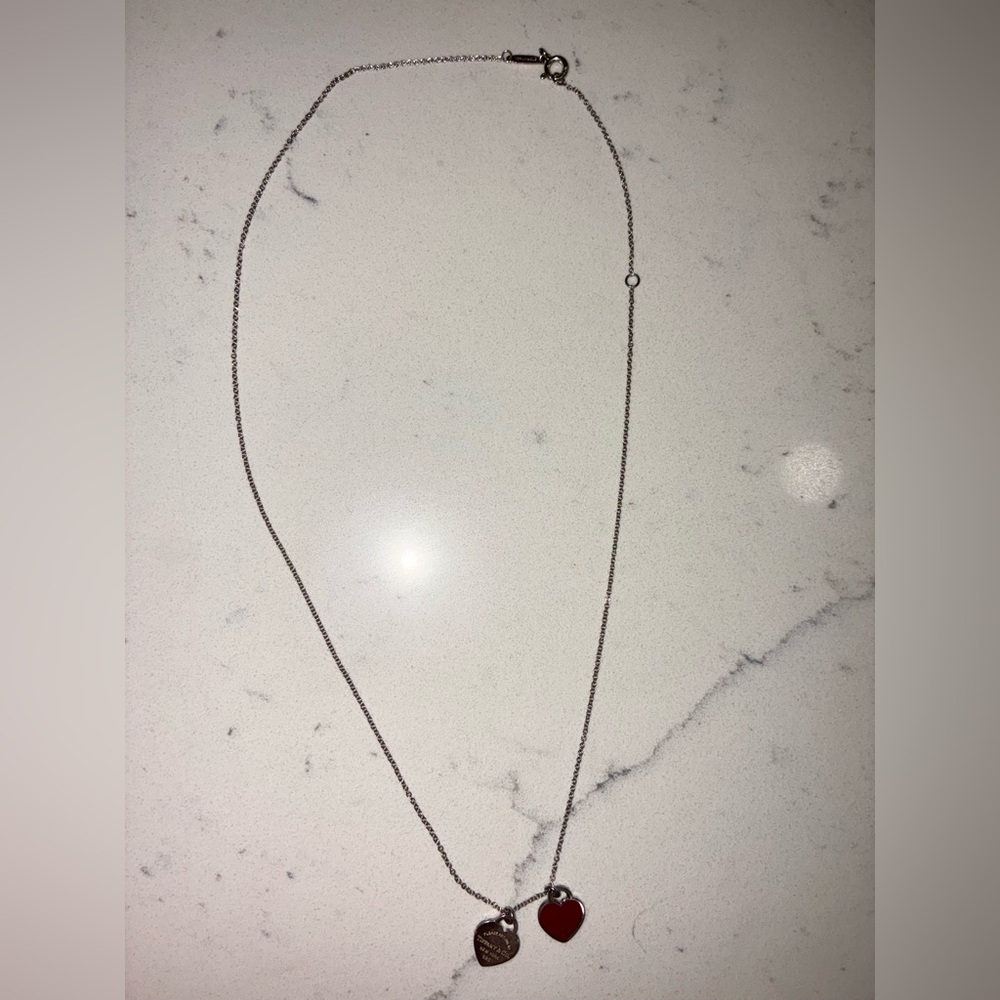 Tiffany & Co. Red Double Heart Tag- Mini